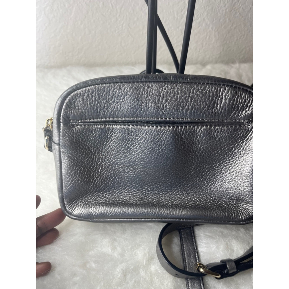 Diane Von Furstenberg Milo Mini Metallic Gray Crossbody Purse - Picture 6 of 13